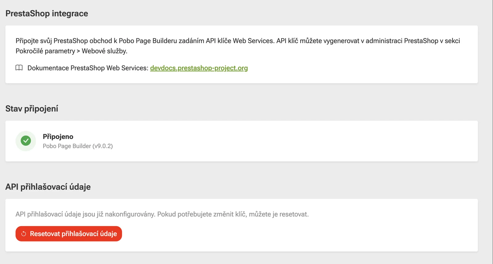 PrestaShop connected to Pobo Page Builder