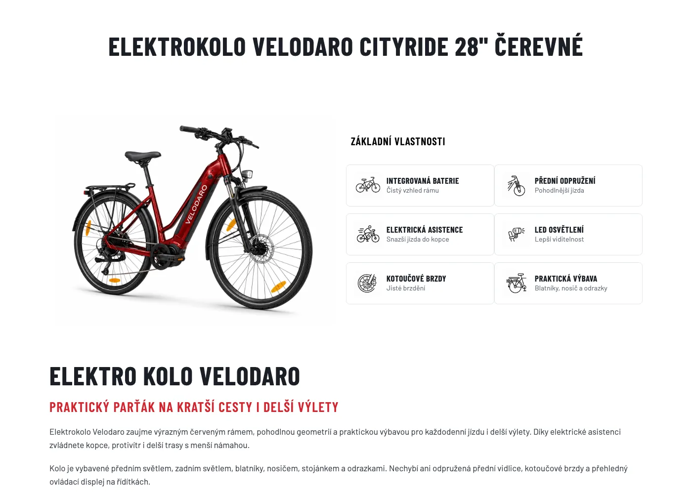 Stejný popisek produktu poskládaný z widgetů Pobo